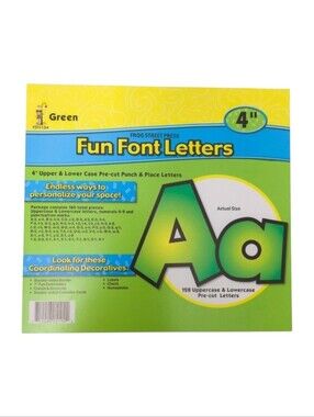 Frog Street Press Green Ombre 4" Teacher Bulletin Board Letters & Numbers